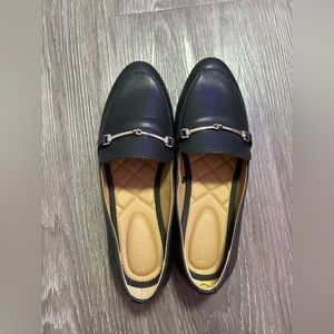 Black leather Rachel Zoe flats